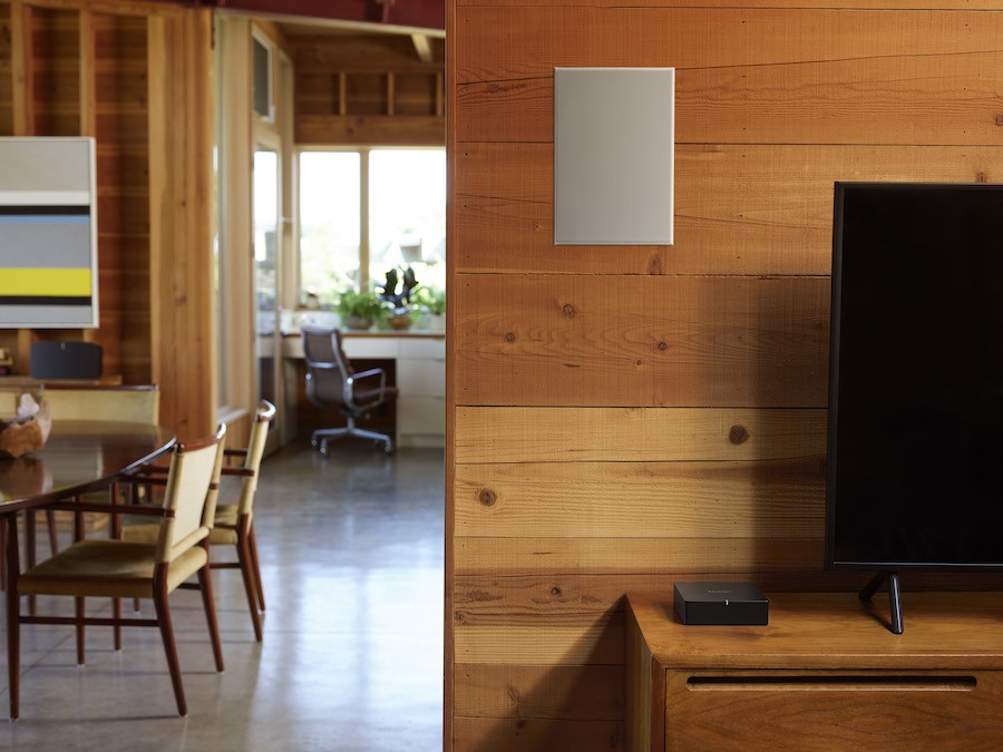 A Sonos in-all speaker in a whole-home audio system.