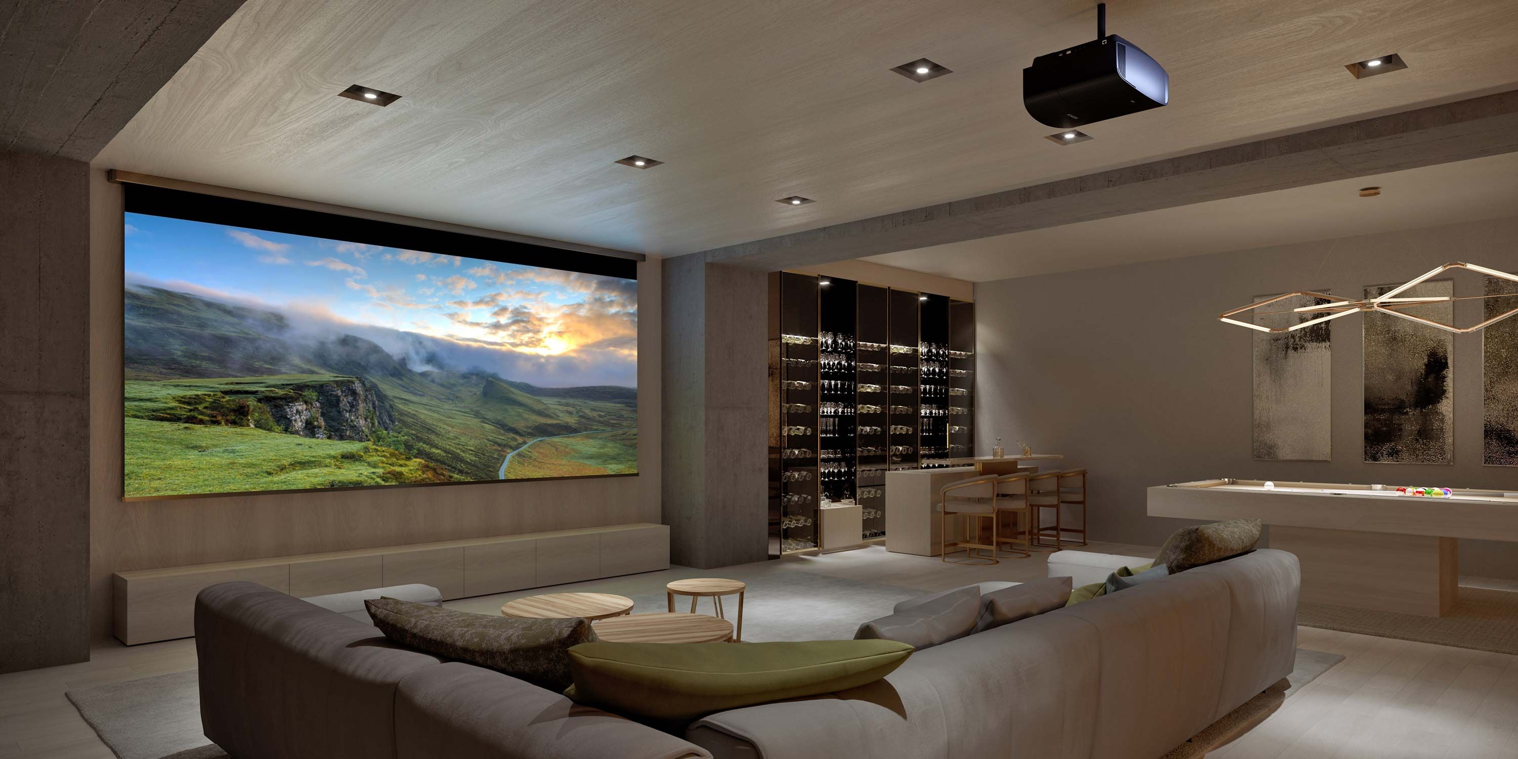 bar game room with sony technology